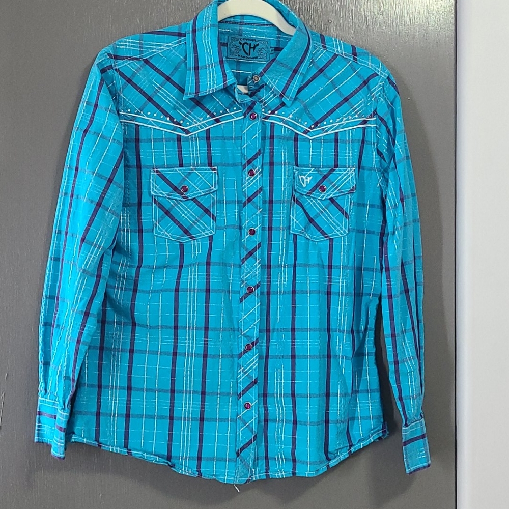 Cowgirl Hardware women's pearl snap long sleeve size M